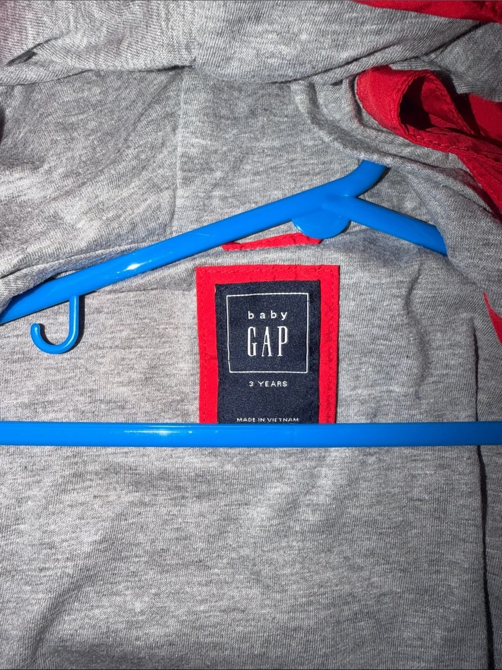 GAP Baby Gray Hoodie with Red Trim